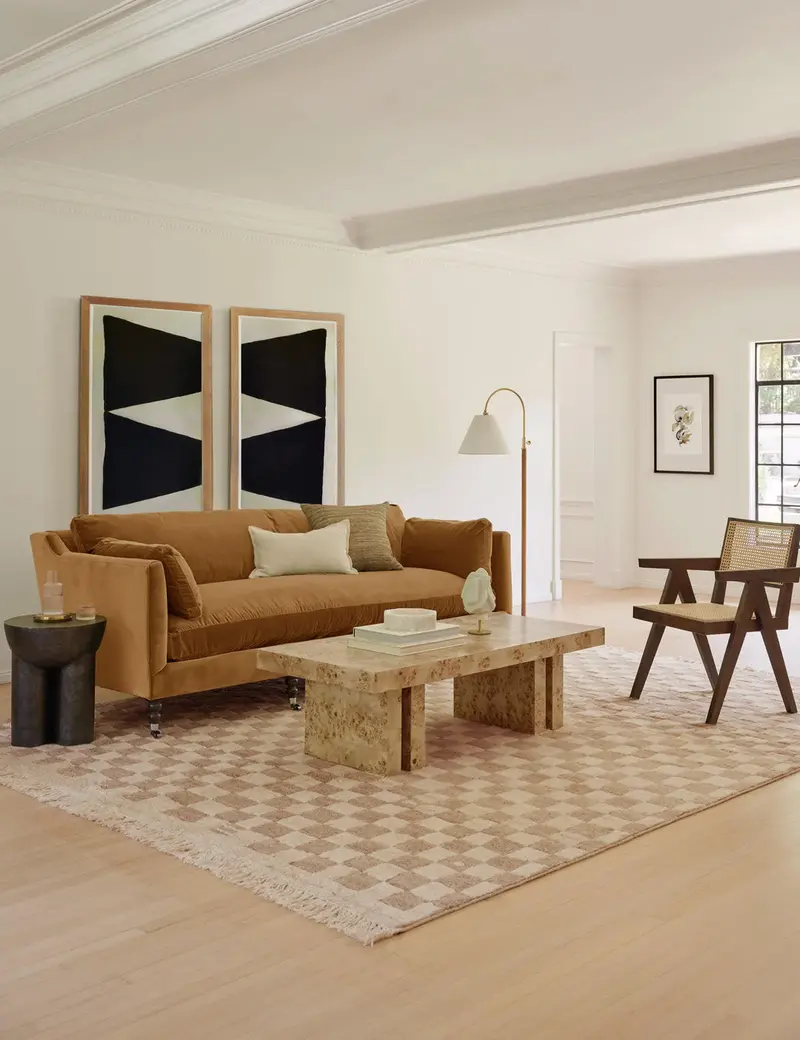Irregular Checkerboard Wool Rug – Hand-Knotted By Sarah Sherman Samuel 1