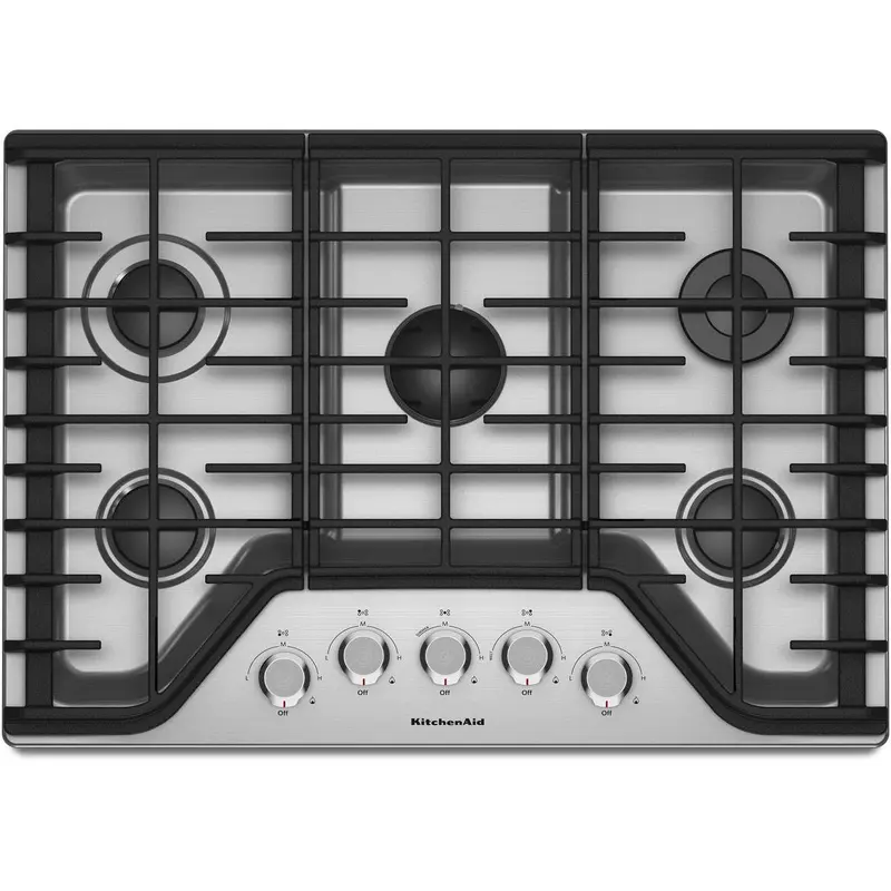 Kitchenaid 30-Inch Built-In Gas Cooktop With Even-Heat™ Burner Kcgs350Ess 1