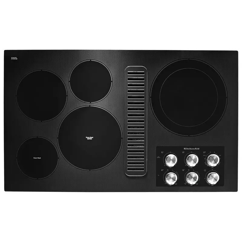 Kitchenaid 36-Inch Built-In Black Electric Cooktop With 5 Elements Kced606Gbl 1