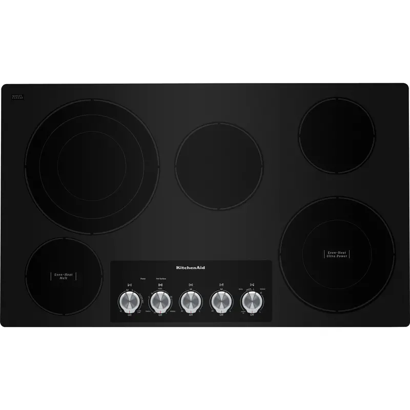 Kitchenaid 36-Inch Built-In Electric Cooktop Featuring Even-Heat™ And Ultra Power™ Elements – Kces556Hbl 1
