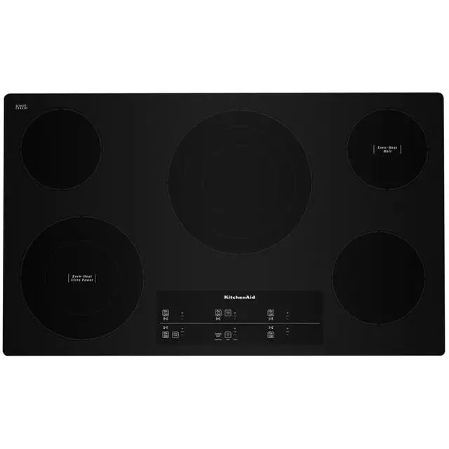 Kitchenaid 36-Inch Built-In Electric Cooktop With Even-Heat™ Technology – Kces956Kbl 1