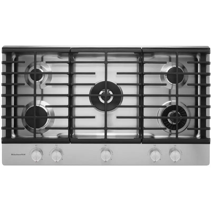 Kitchenaid 36-Inch Built-In Gas Cooktop With Griddle Kcgs956Ess 1