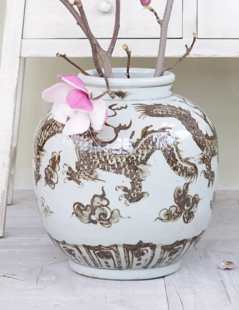 Lansing Artisan Ceramic Vase With Hand-Painted Detail 1