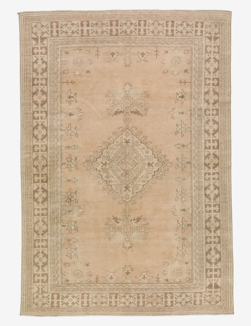 Large-Scale Vintage Turkish Wool Rug, Hand-Knotted, 6'5" X 9'7", Rug No. 418 1