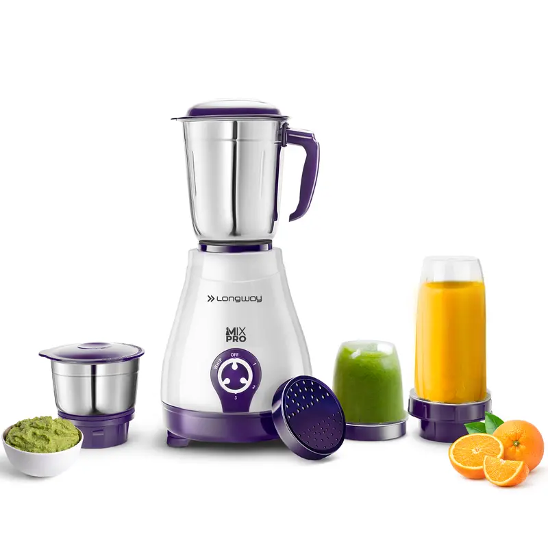 Longway Mix Pro 550W Multi-Function Mixer Grinder – 4 Stainless Steel Jars, High-Torque Motor, 2-Year Warranty 1