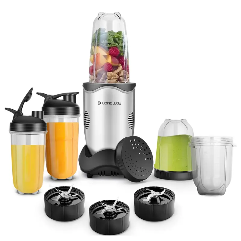Longway Nutri Power 600W Bullet Mixer Grinder – 22,000 Rpm, 5-Jar Set, Stainless Blades & 3-Year Warranty 1