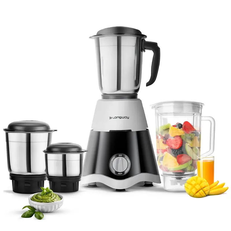 Longway Super Dlx 750W 4-Jar Juicer Mixer Grinder – Enhanced Power Output For Tough Ingredients, 2-Year Warranty 1