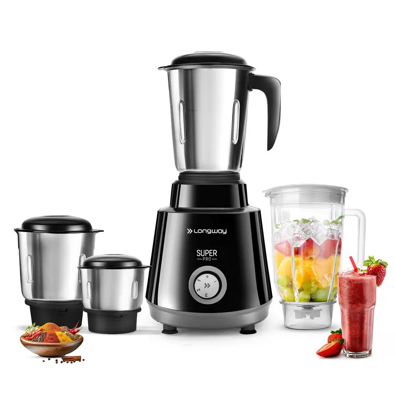 Longway Super Pro Juicer Mixer Grinder – 500–750W Variable Power, Versatile 3-In-1 Functionality, 2-Year Warranty 1