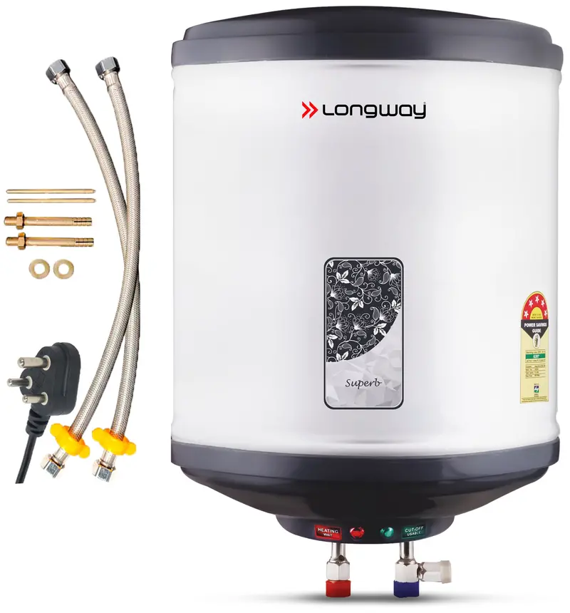 Longway Superb 15-Litre 5-Star Storage Water Heater – Dual Safety Systems, Anti-Rust Tank, 5-Year Warranty 1