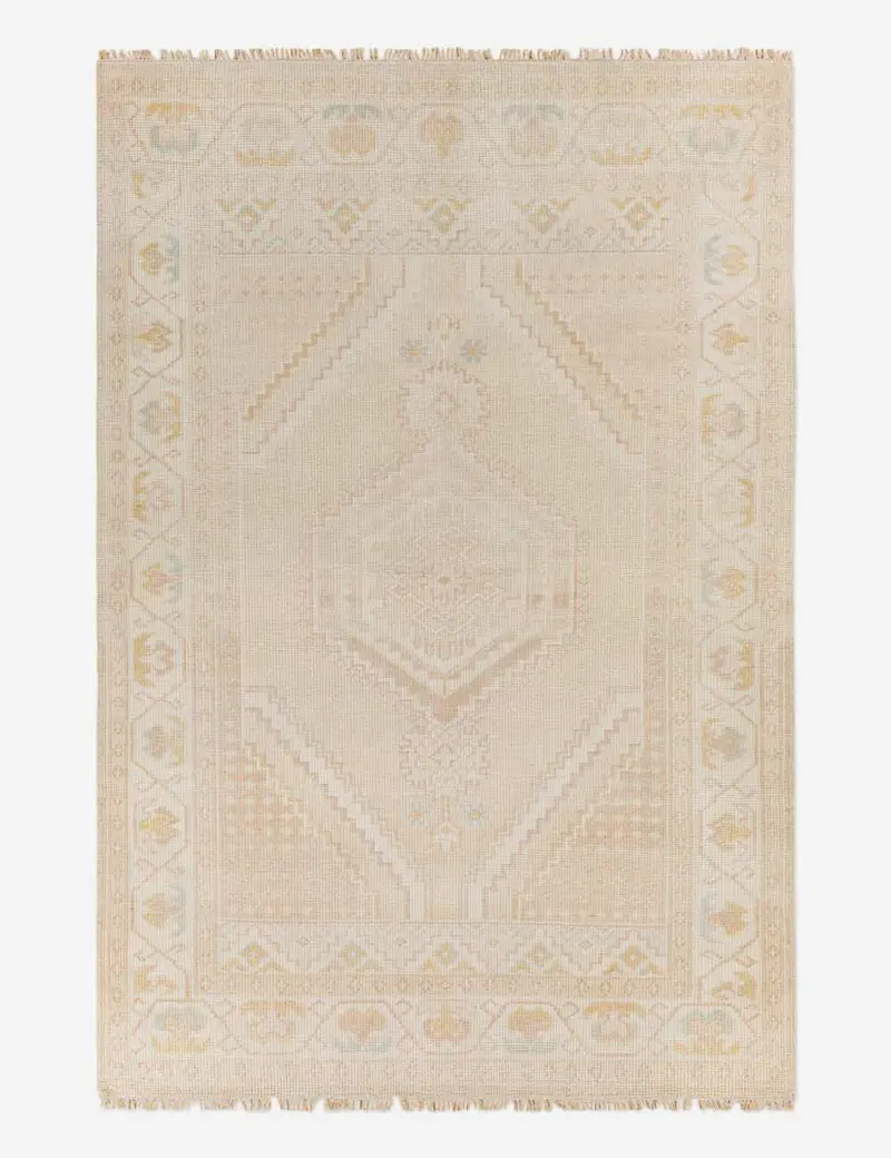 Lotus Hand-Knotted Wool-Blend Area Rug 1