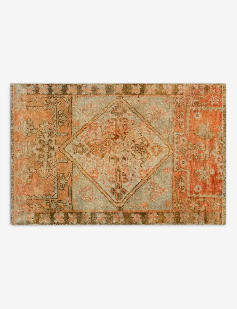 Low-Profile Turkish Mini Rug – Hand-Knotted Wool, 1'6" X 2'3", No. 345 1