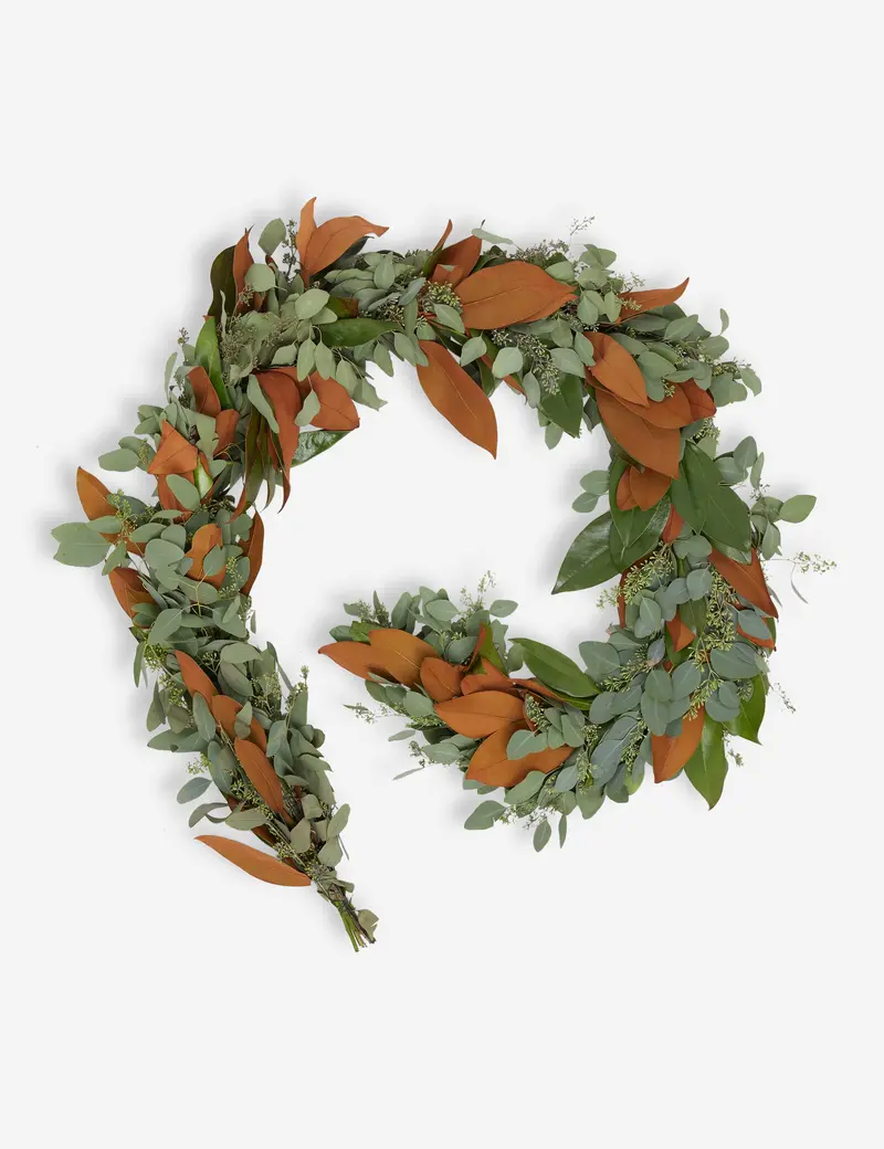 Magnolia & Seeded Eucalyptus Fresh Garland – Handmade Decor 1