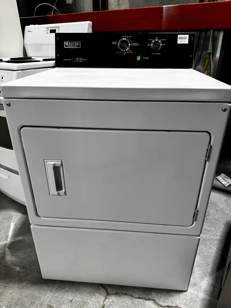 Maytag Commercial Laundry Dryer – White, Model Ymedp575Gw1 (Used) 1
