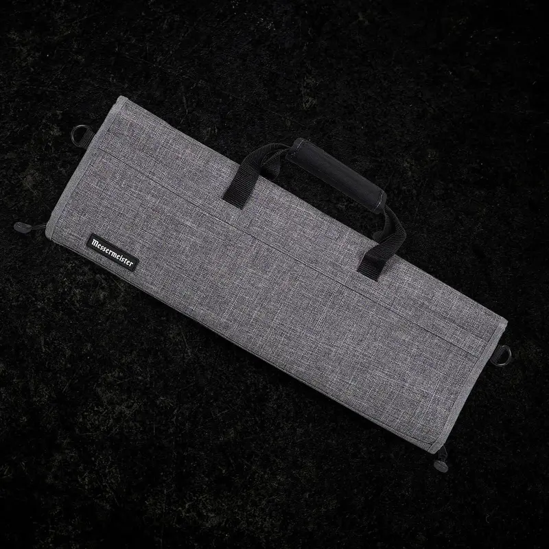 Messermeister Preservation Knife Roll – 12-Slot Heather Gray Carry Case 1