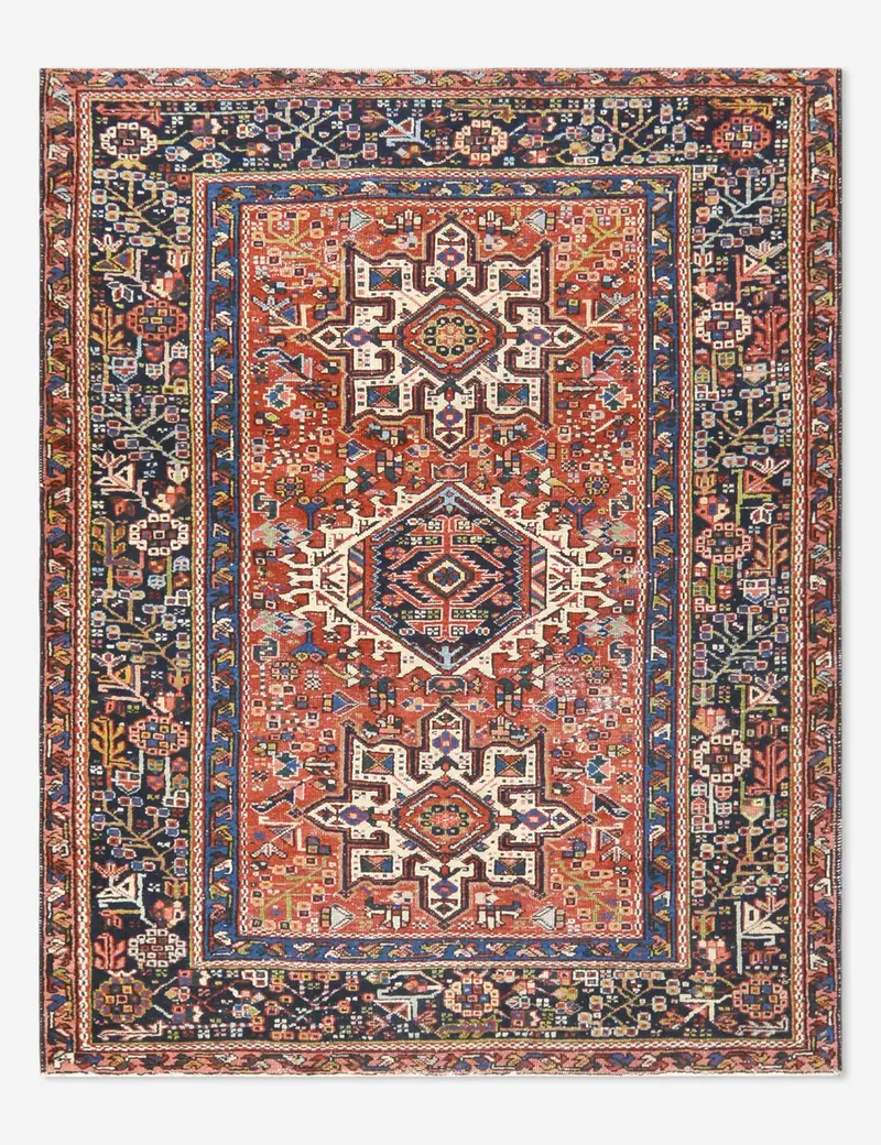 Mid-Size Vintage Turkish Wool Rug, Hand-Knotted, 4'8" X 6'0", Rug No. 412 1