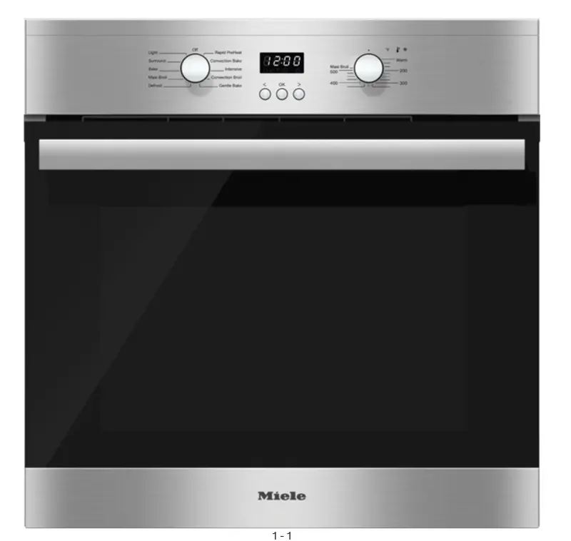 Miele 24-Inch Built-In Convection Wall Oven With Easycontrol Interface, Black & Stainless Steel, Model H2261B – Open-Box 1