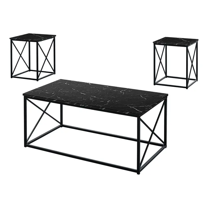 Monarch I7954P Living Room Table Set – Nested Coffee & End Tables 1