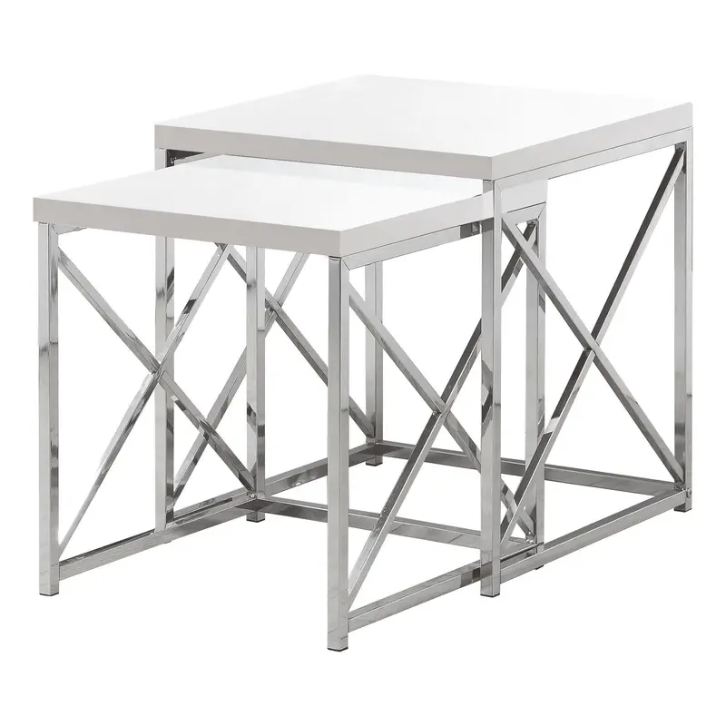 Monarch Interlocking Nesting Tables – Stylish Modular Table Pair 1