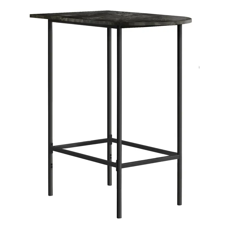Monarch Marble-Look Bar Table – Faux Marble Top With Trestle Base 1