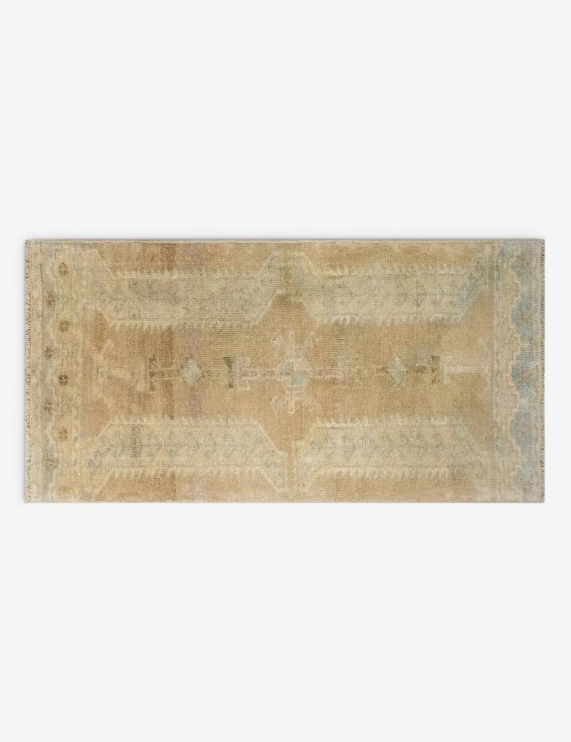 Narrow Turkish Mini Rug – Hand-Knotted Wool, 1'4" X 3'2", No. 338 1