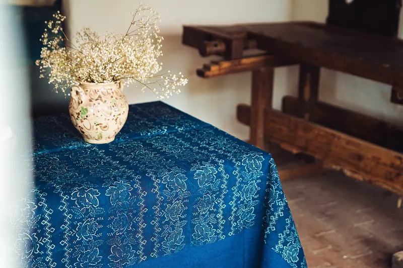 Natural Hemp Tablecloth – Vintage Hungarian Weave – Tw120 1