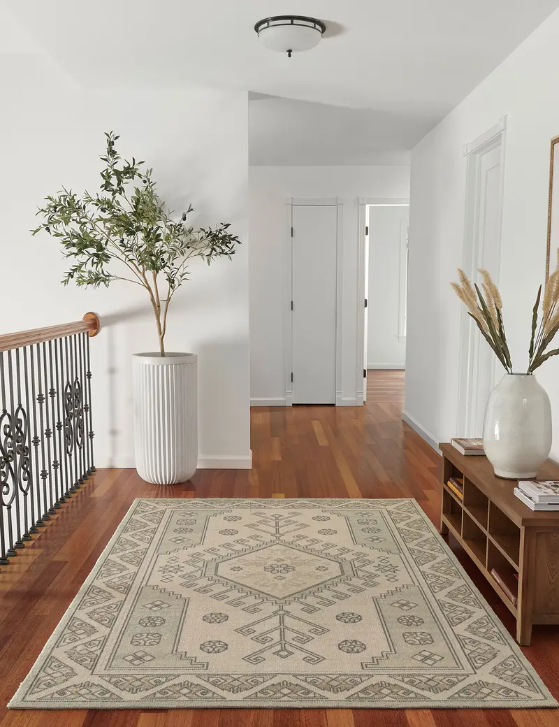 Navia Soft Wool-Blend Area Rug – Neutral Tonal Weave 1