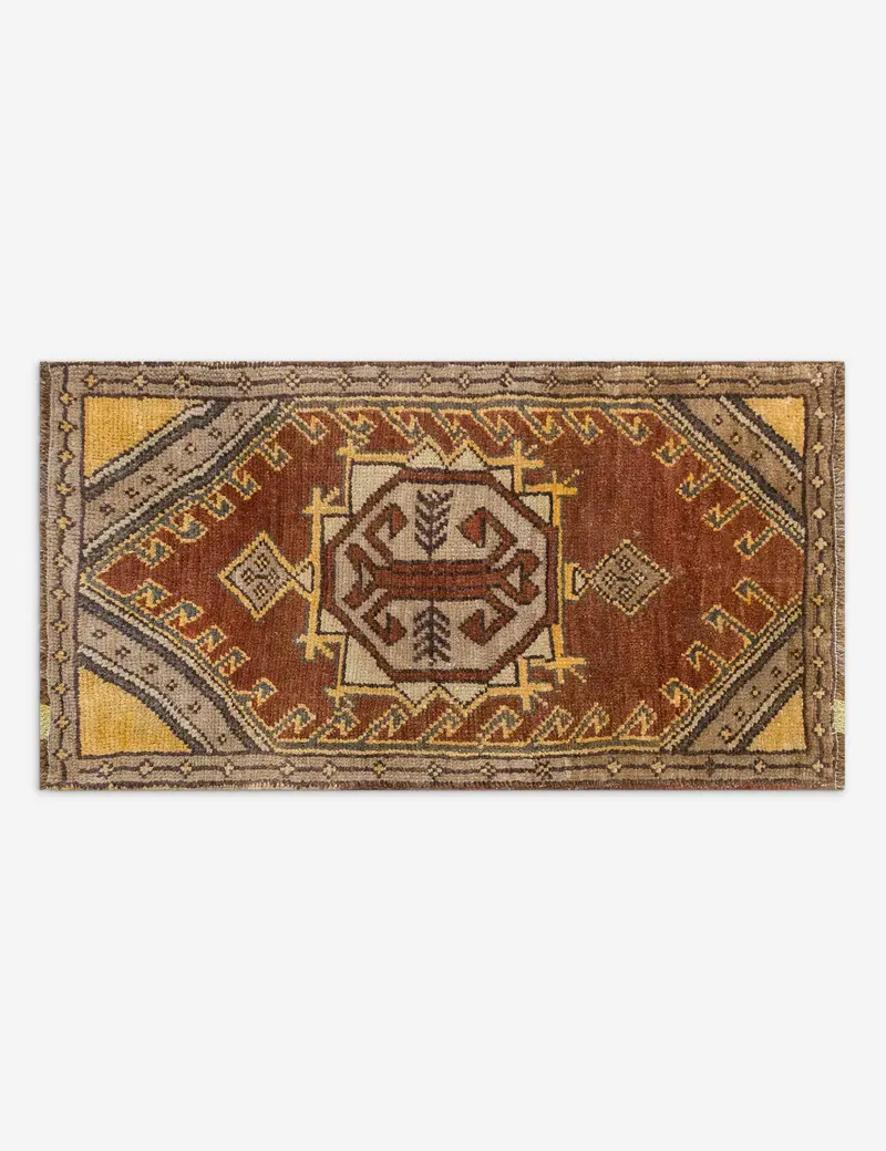 Oversized Turkish Mini Rug – Hand-Knotted Wool, 1'10" X 3'8", No. 351 1