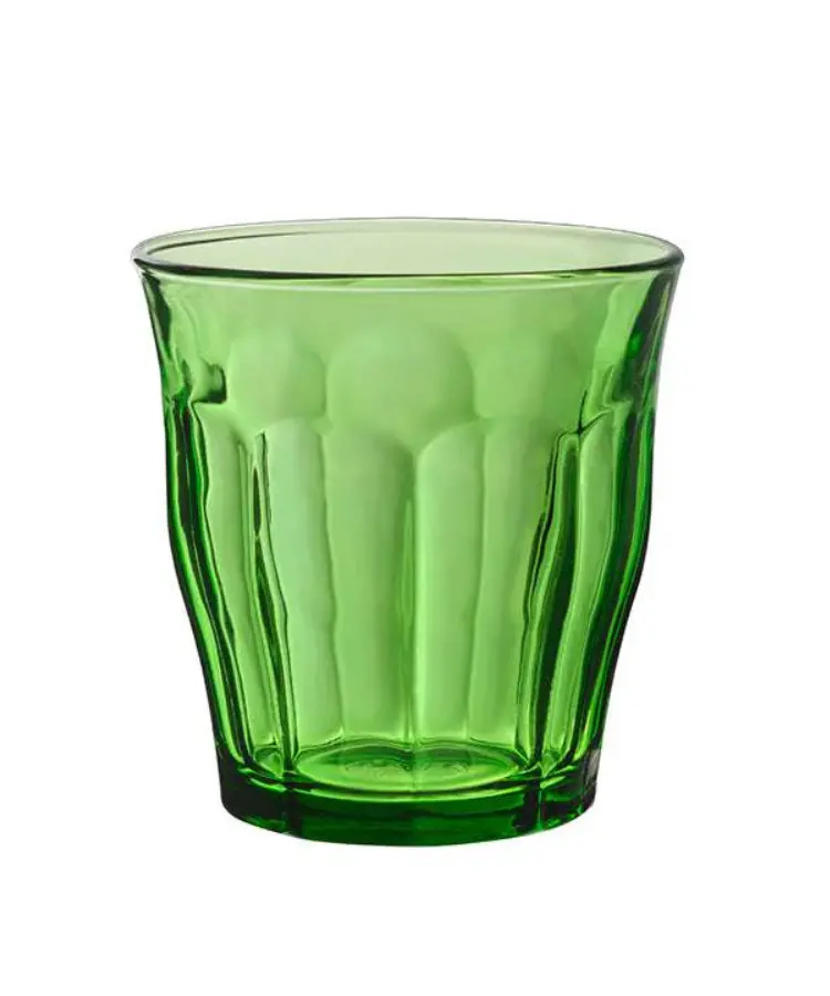 Picardie 10 Oz Green Glass Tumbler – Modern Drinkware For Everyday Use 1