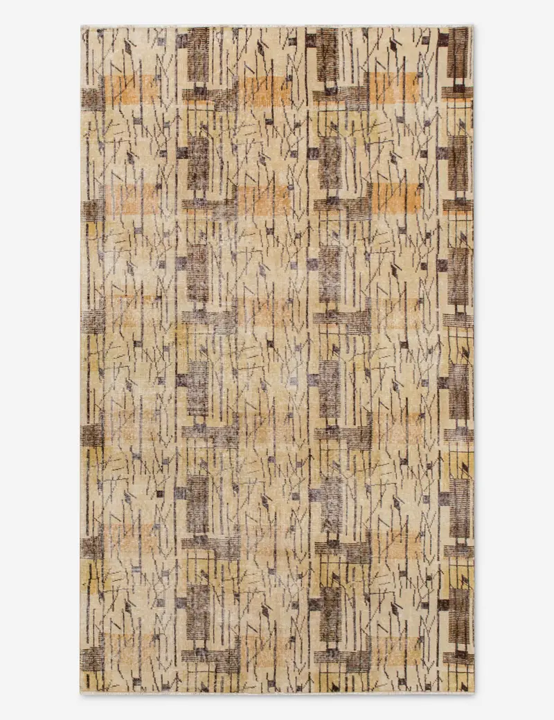 Rectangular Turkish Wool Area Rug – Hand-Knotted, 4'9" X 8'4", No. 545 1