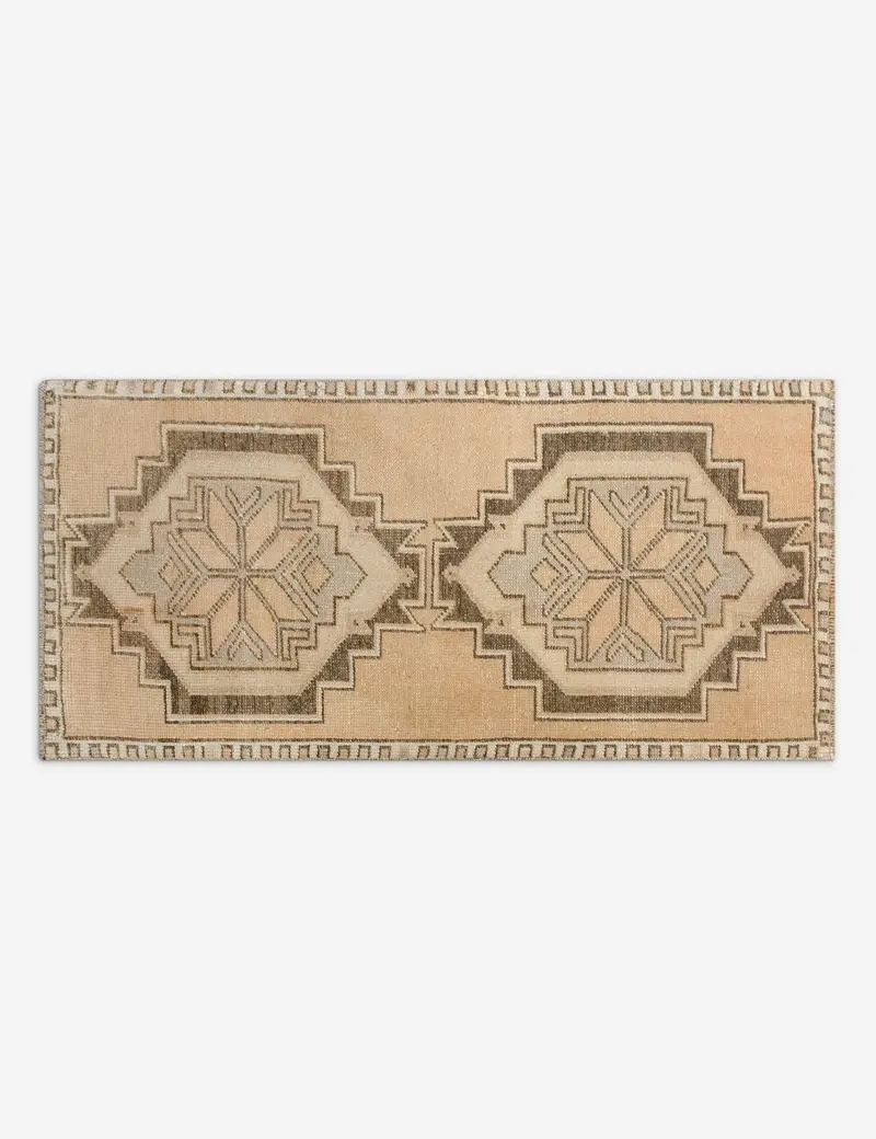 Rectangular Turkish Wool Mini Rug – Hand-Knotted, 1'5" X 3'1", No. 343 1