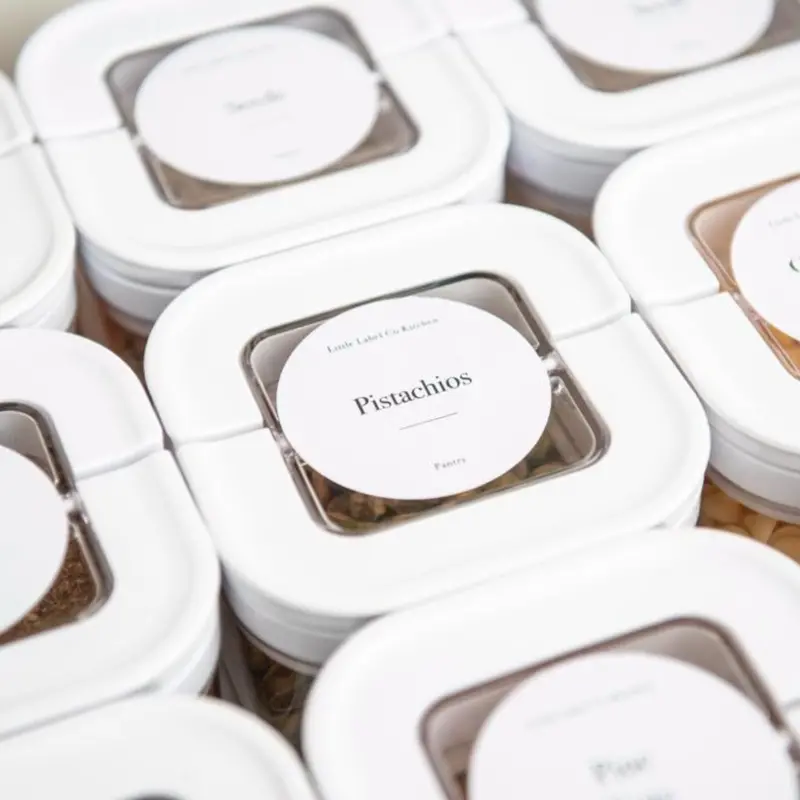 Round Pantry Storage Labels – 114-Label Assortment For Jars And Containers 1