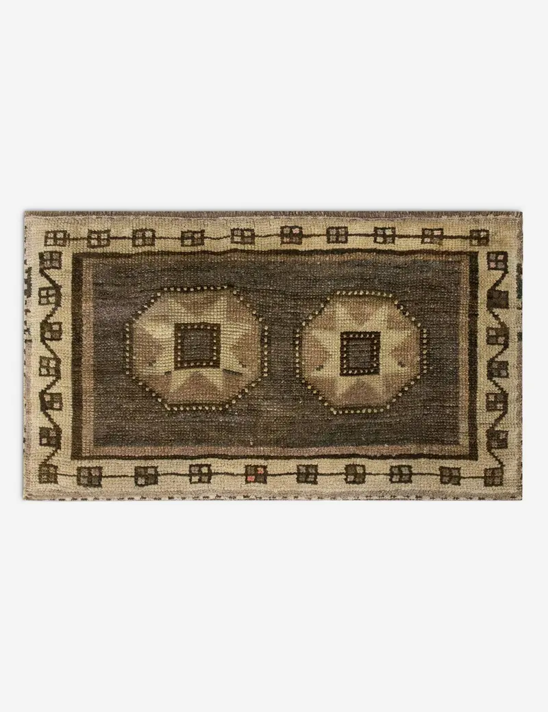 Rustic Turkish Mini Rug – Hand-Knotted Wool, 1'5" X 2'6", No. 334 1