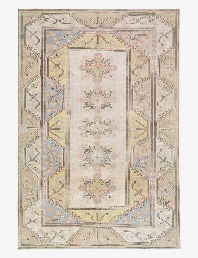 Sophisticated Turkish Hand-Knotted Wool Rug, Vintage Appeal, 6'4" X 9'4" – No. 489 1