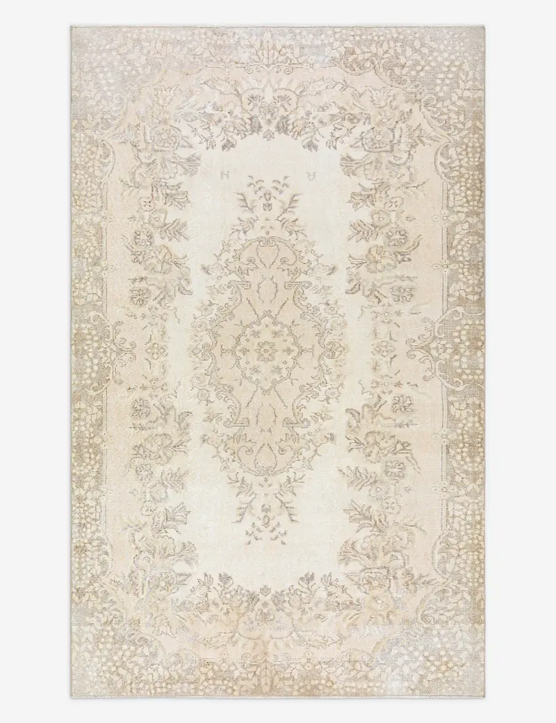 Spacious Turkish Wool Rug, Hand-Knotted Antique Design, 6' X 9'10" – No. 503 1