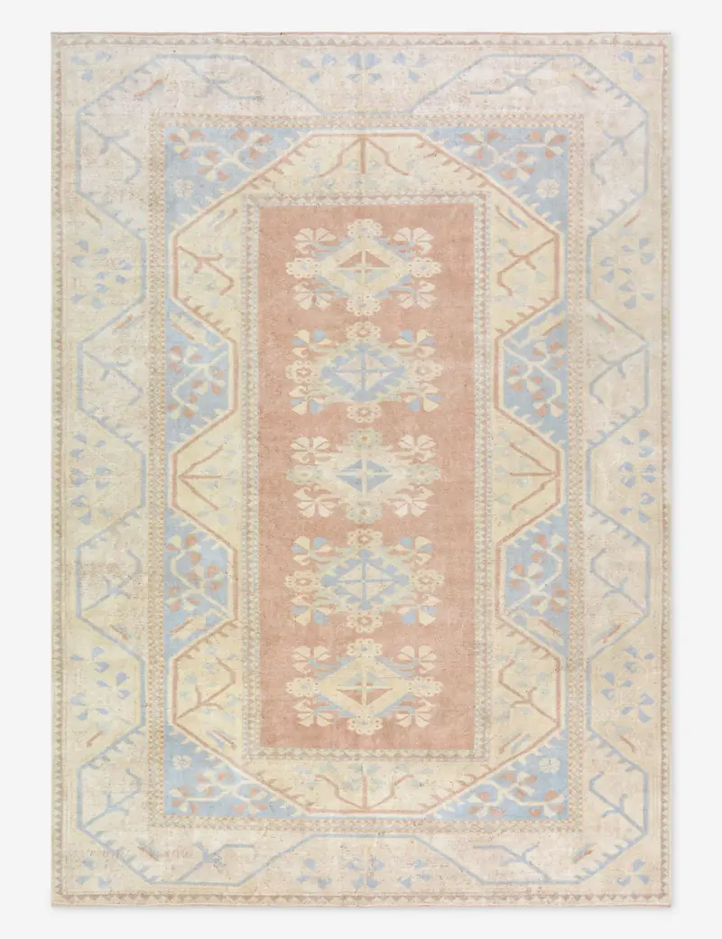 Spacious Turkish Wool Rug, Traditional Hand-Knotted Weave, 6' 4" X 9' (No. 467) 1
