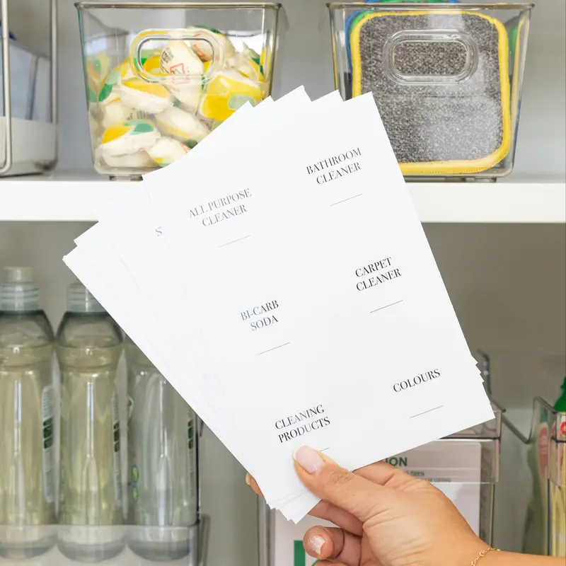 Square Laundry & Cleaning Supply Labels – 30-Count Pack 1