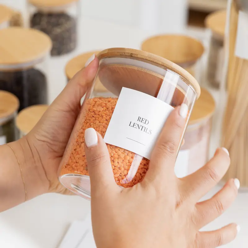 Square Pantry Identification Labels – 114-Label Organized Pack 1