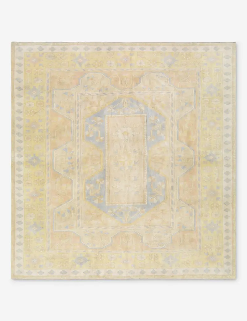 Square Vintage Turkish Wool Rug, Hand-Knotted Craftsmanship, 7' X 7' (No. 472) 1