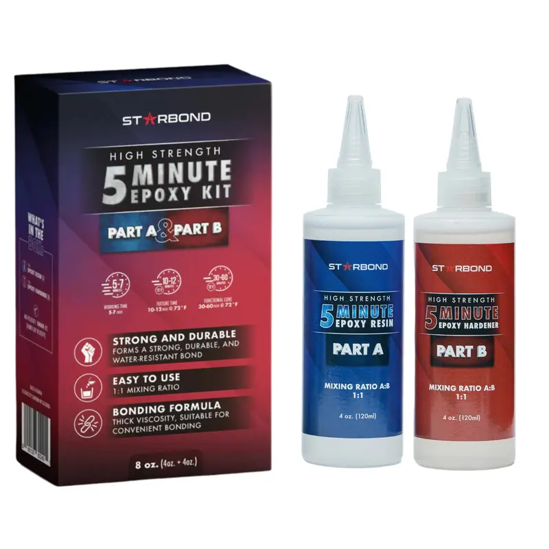 Starbond 5-Minute Epoxy Resin Kit – 8 Oz, Pre-Measured 1:1 Ratio 1