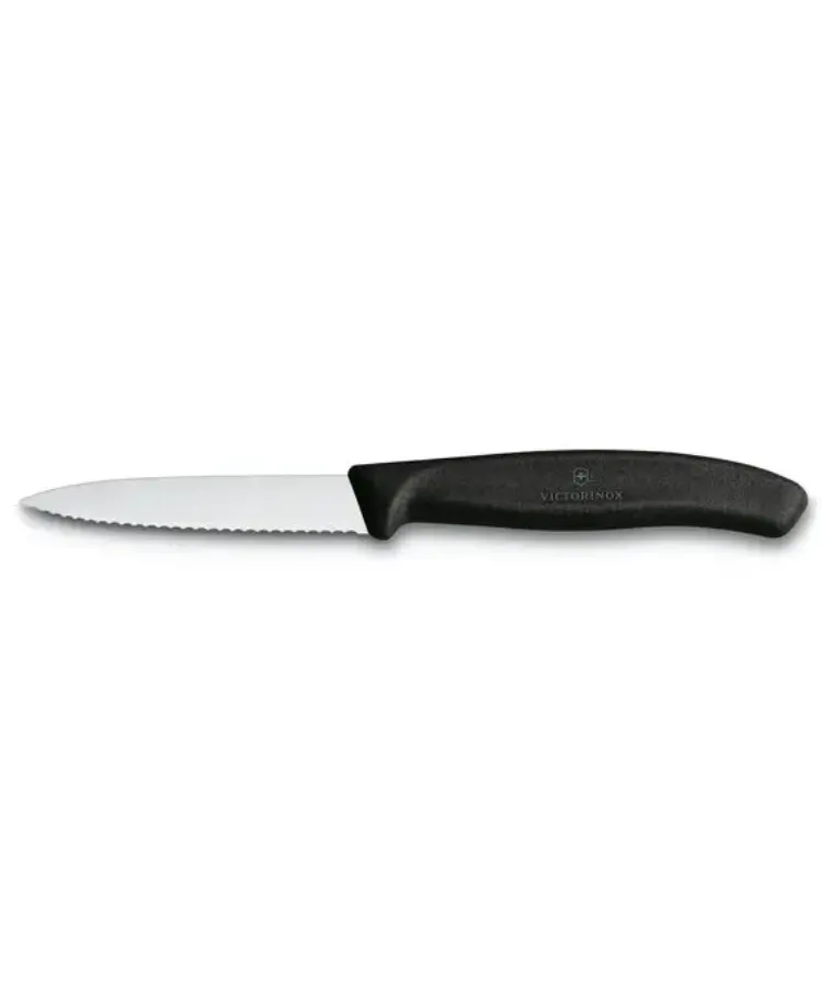 Swiss Classic 4-Inch Serrated Paring Knife – Matte Black Handle 1