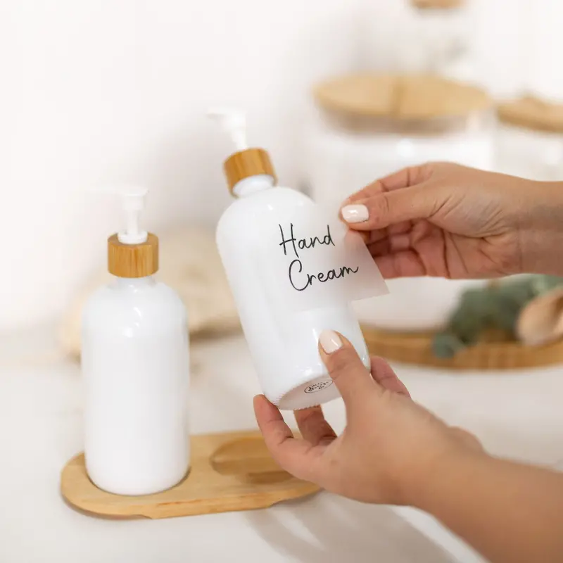 Tailored Vinyl Decals For 500Ml Bathroom Pump Bottles 1