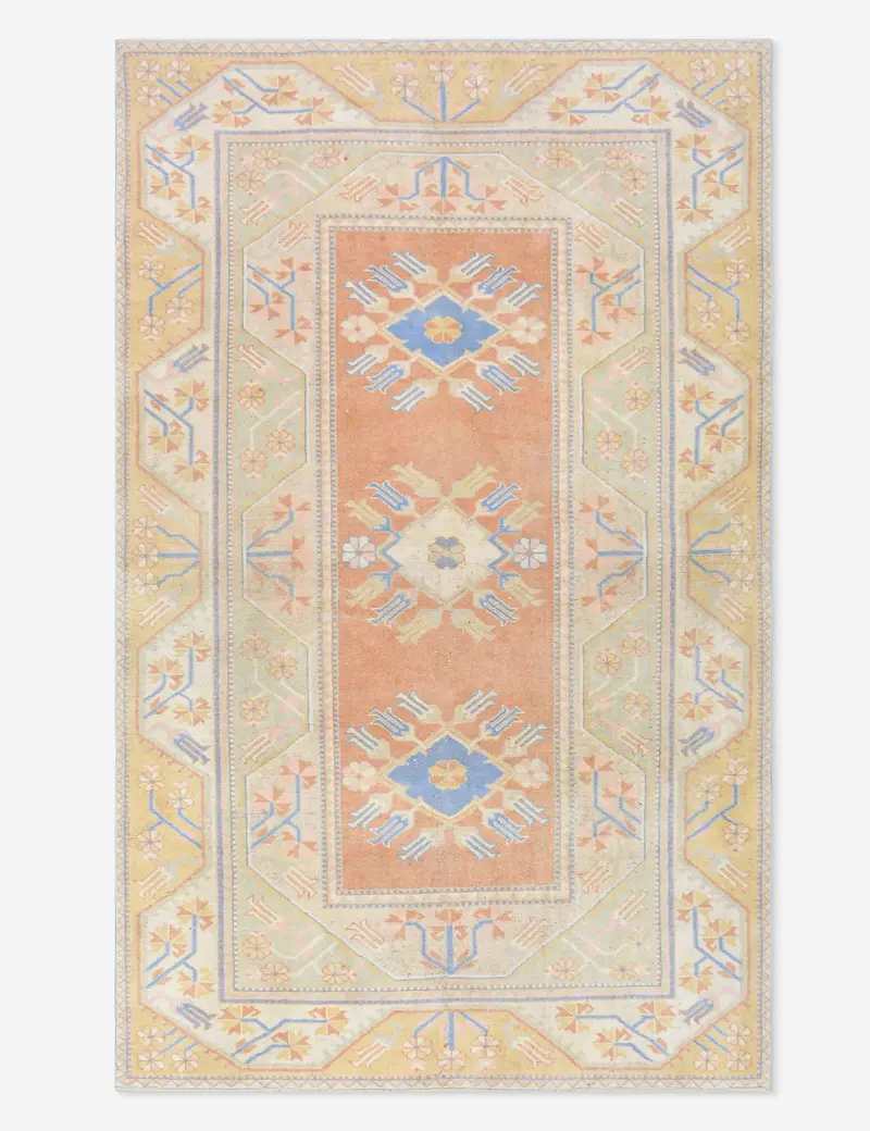 Timeless Turkish Wool Area Rug, Hand-Knotted Tradition, 5' X 8' 2" (No. 466) 1