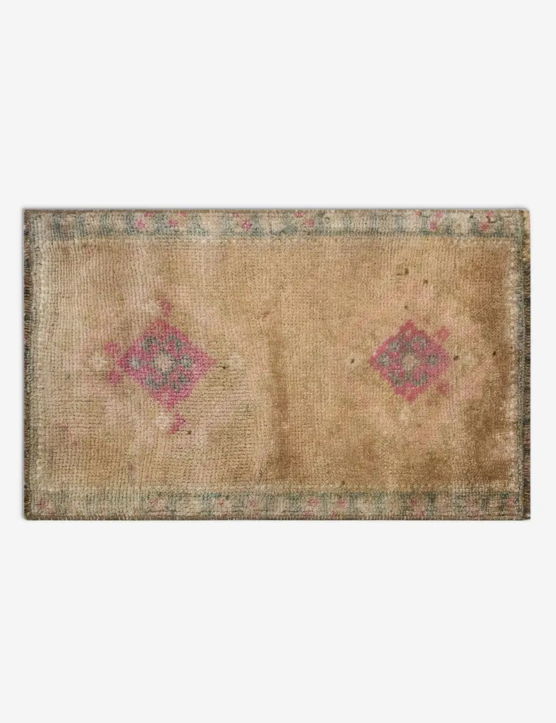 Tiny Turkish Wool Accent Rug, Hand-Knotted Mini Vintage, 1'4" X 2', No. 308 1