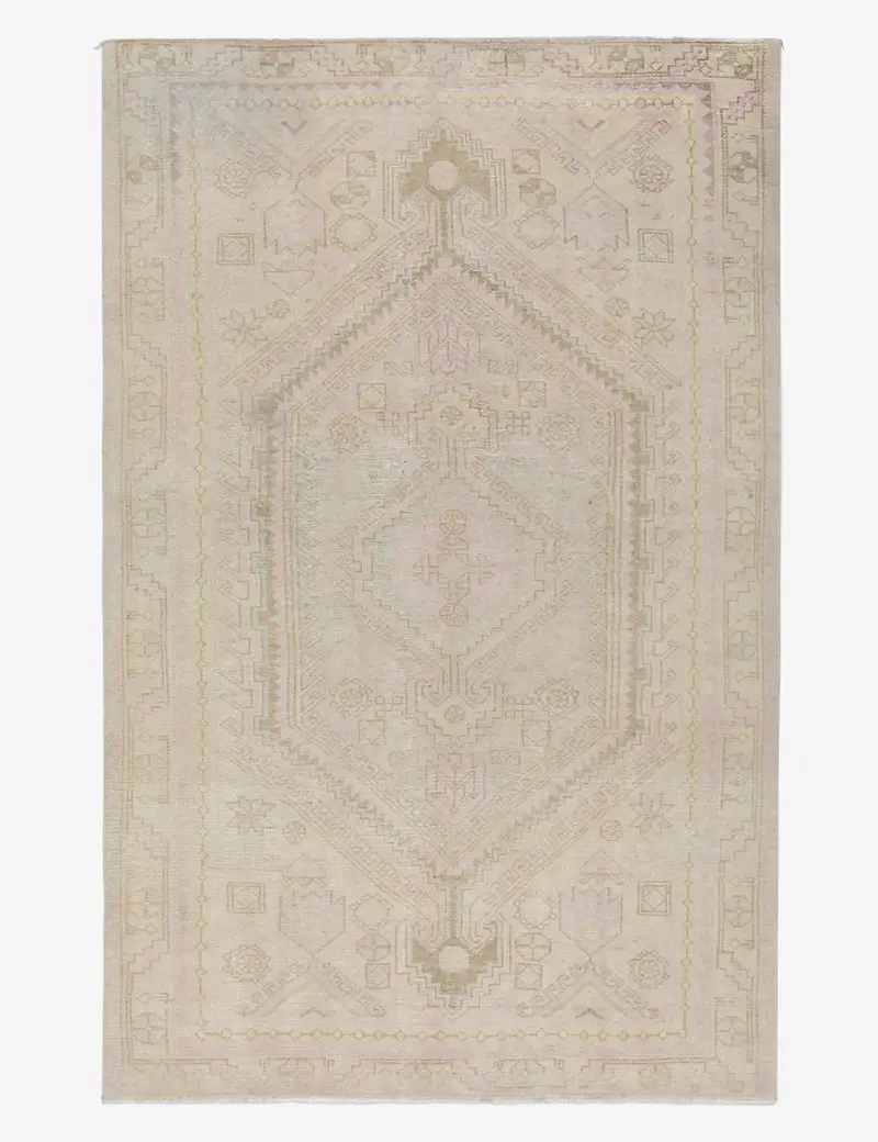 Traditional Turkish Hand-Knotted Wool Rug, Vintage Design, 4'7" X 7'1", Rug No. 426 1