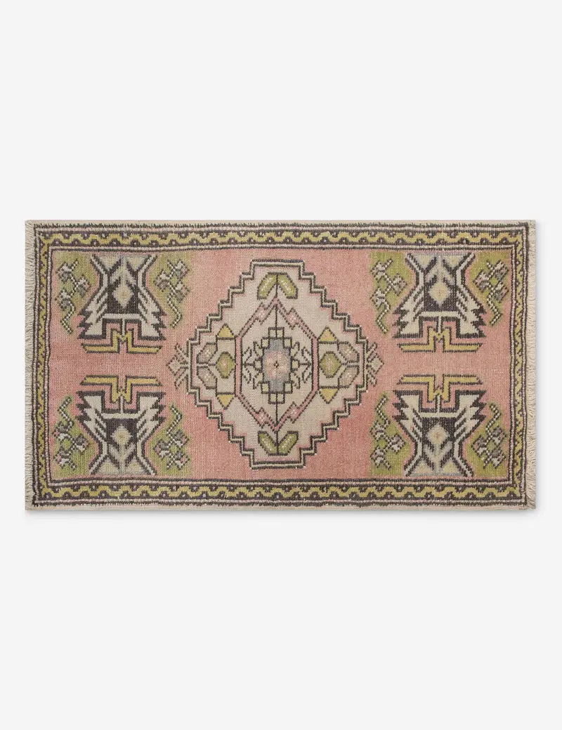 Traditional Turkish Mini Rug – Hand-Knotted Wool, 1'7" X 3'1", No. 330 1