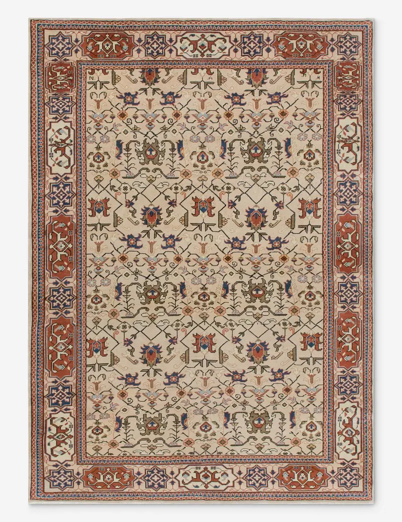 Traditional Turkish Wool Area Rug – Hand-Knotted, 6'3" X 9'4", No. 537 1