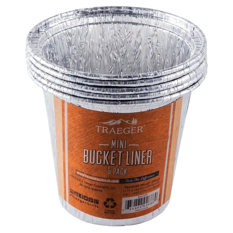 Traeger Mini Bucket Liners (5-Pack) – Compatible With Ranger And Scout Pellet Grills 1