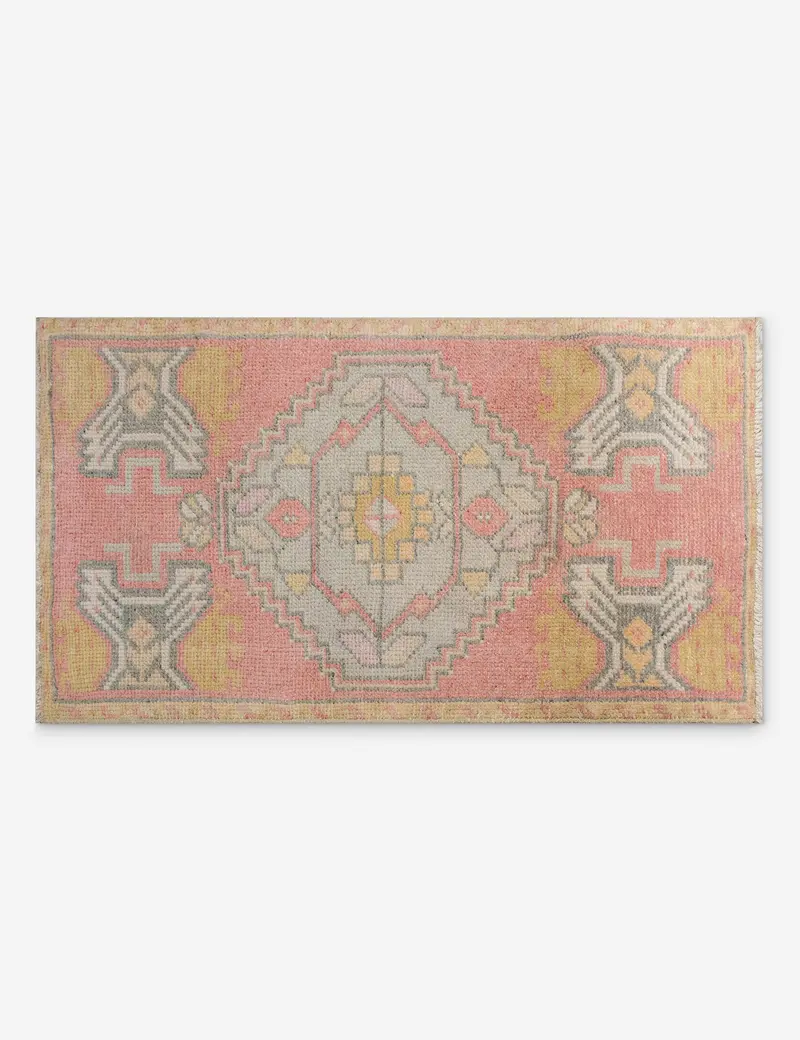 Turkish Wool Mini Rug, Vintage Hand-Knotted Accent, 1'5" X 3'2", No. 327 1