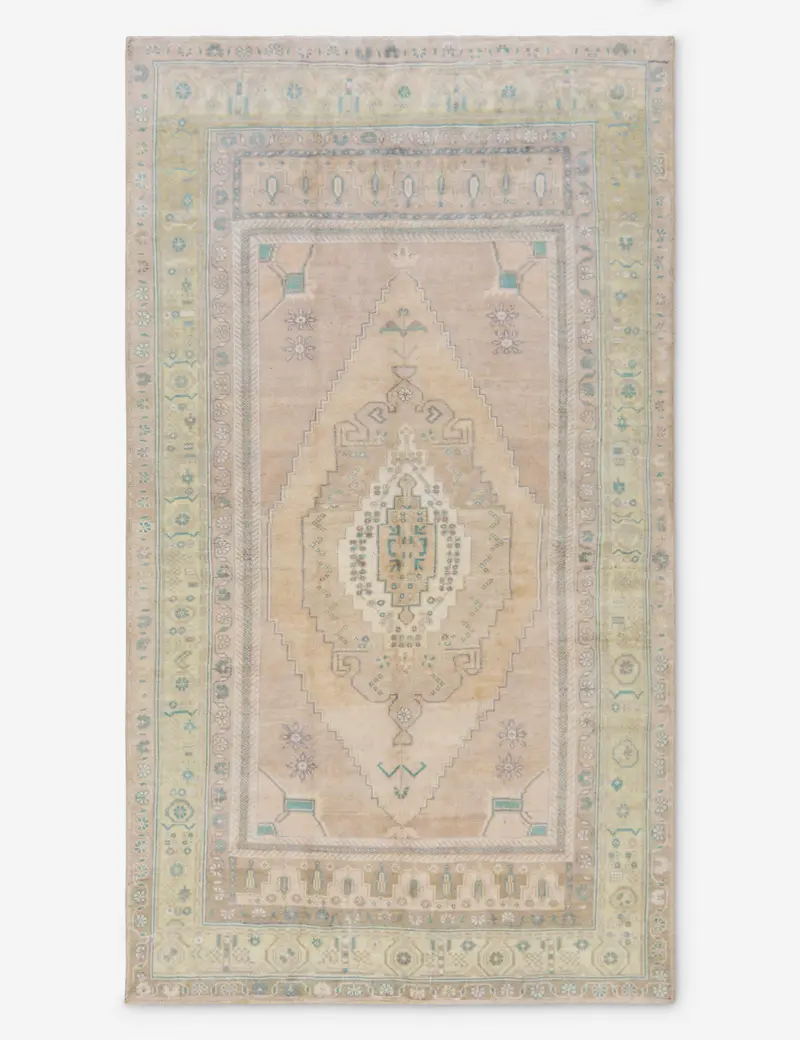 Versatile Vintage Turkish Wool Rug, Hand-Knotted, 5'1" X 9'0", Rug No. 416 1