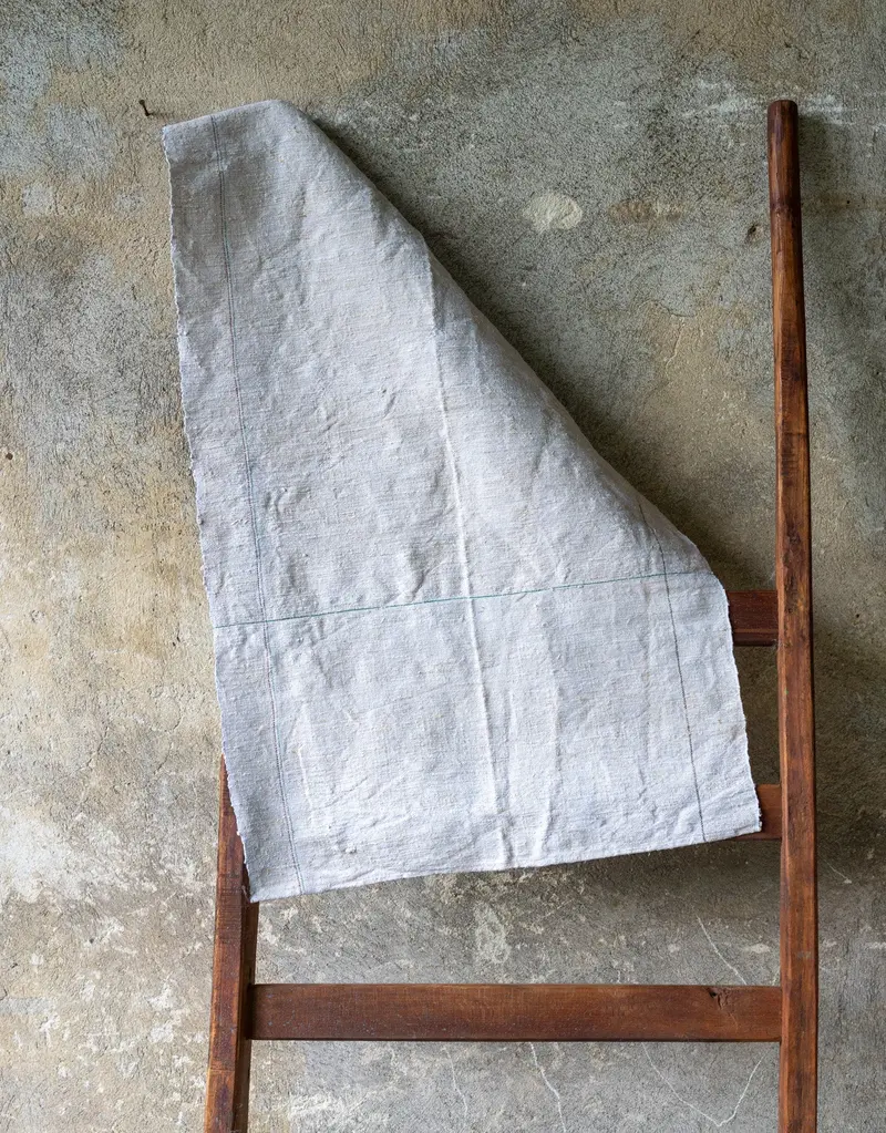 Vintage Hemp Bath Towel, Hungarian Craft – T146 1